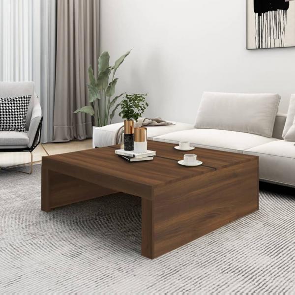 ARDEBO.de - Couchtisch Braun Eichen-Optik 100x100x35 cm Holzwerkstoff