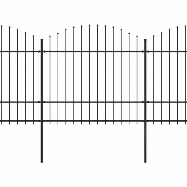 Gartenzaun mit Speerspitzen Stahl (1,5 - 1,75) x 3,4 m Schwarz