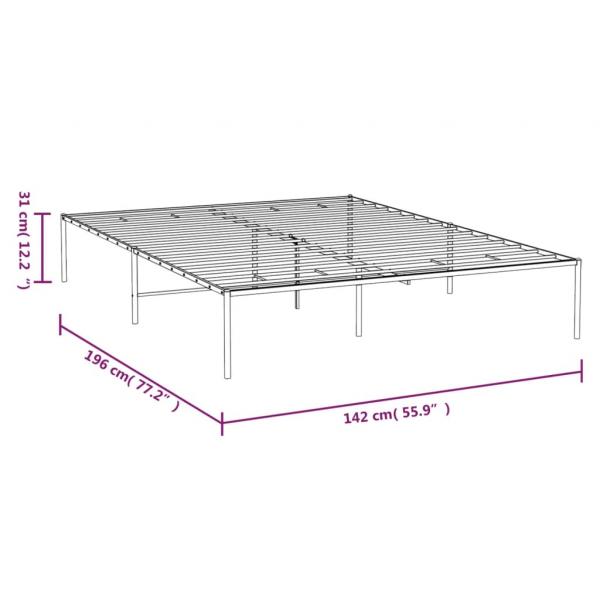 Bettgestell Metall Weiß 135x190 cm