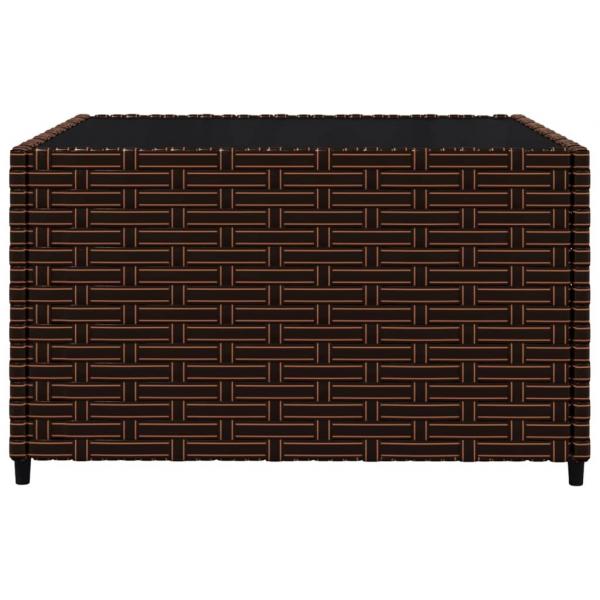 3-tlg. Garten-Lounge-Set mit Kissen Braun Poly Rattan