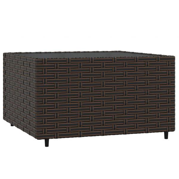 3-tlg. Garten-Lounge-Set mit Kissen Braun Poly Rattan