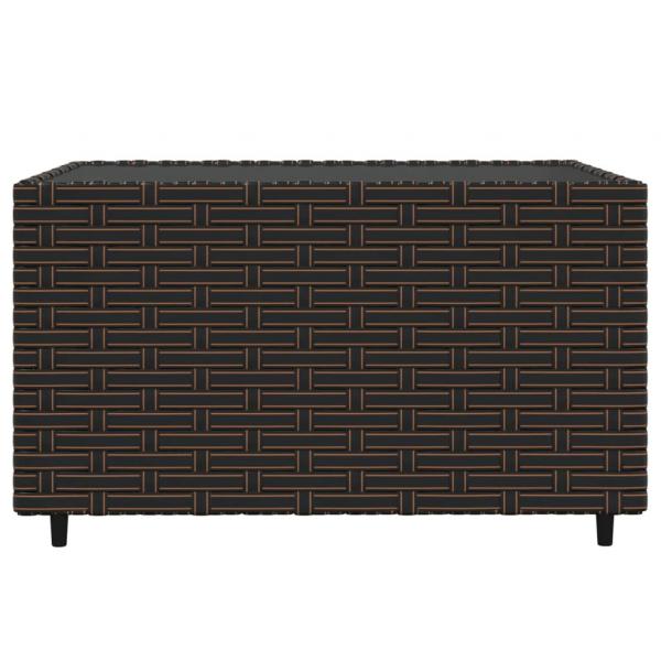 3-tlg. Garten-Lounge-Set mit Kissen Braun Poly Rattan