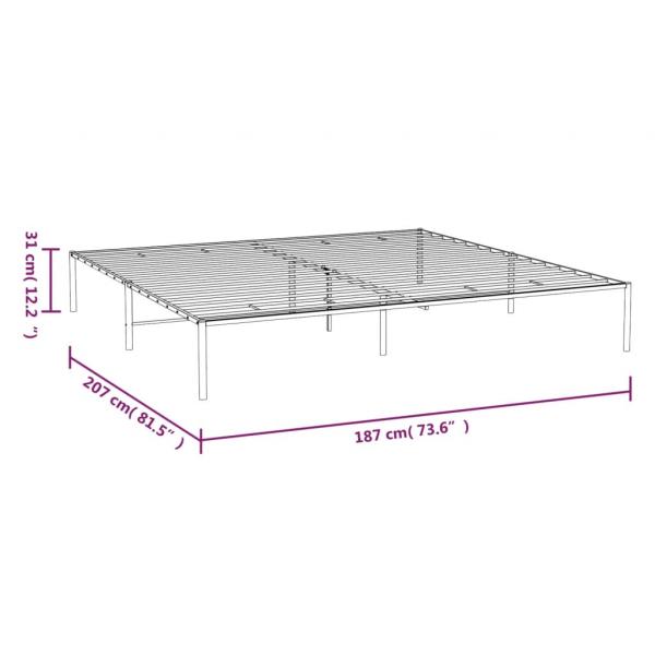 Bettgestell Metall Weiß 180x200 cm