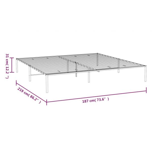 Bettgestell Metall Weiß 183x213 cm