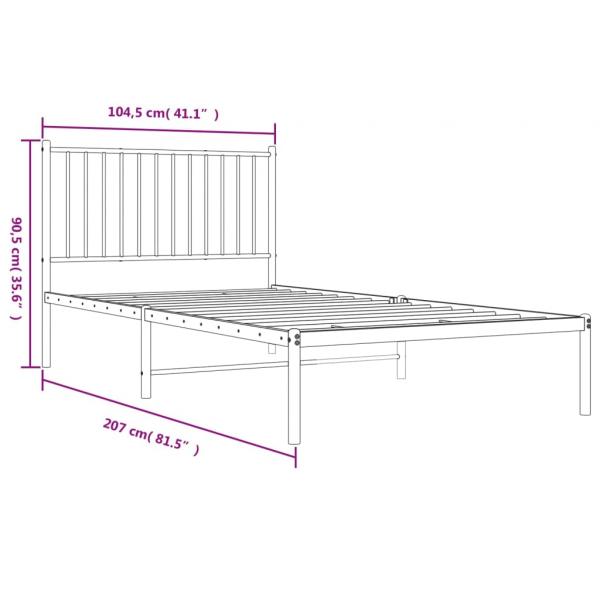 Bettgestell mit Kopfteil Metall Weiß 100x200 cm