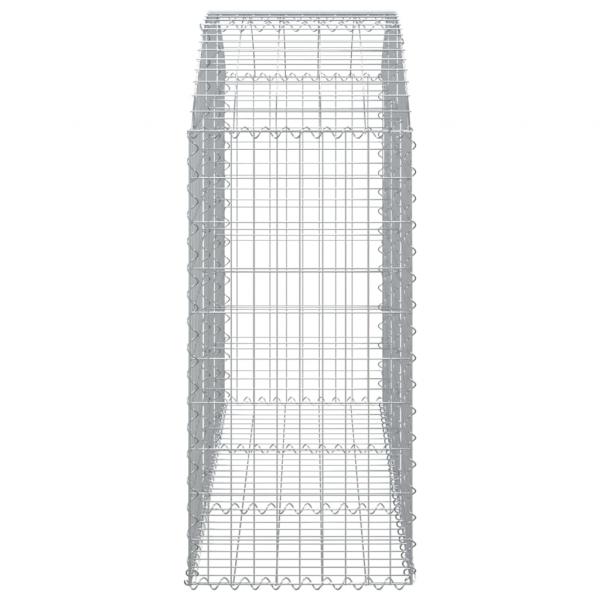 Gabione mit Hochbogen 150x50x100/120 cm Verzinktes Eisen