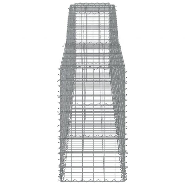 Gabione mit Hochbogen 400x50x80/100 cm Verzinktes Eisen