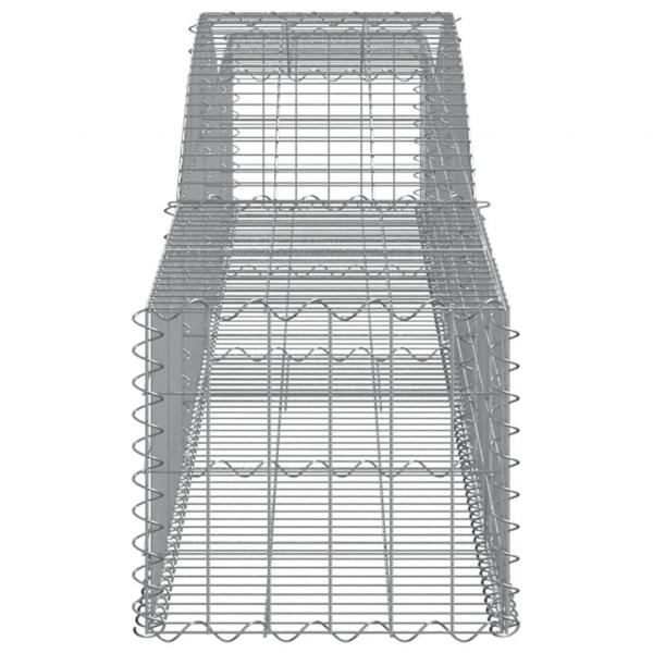 Gabione mit Hochbogen 400x50x40/60 cm Verzinktes Eisen