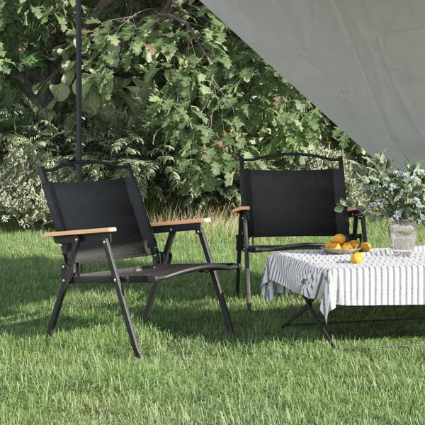 ARDEBO.de - Campingstühle 2 Stk. Schwarz 54x43x59 cm Oxford-Gewebe