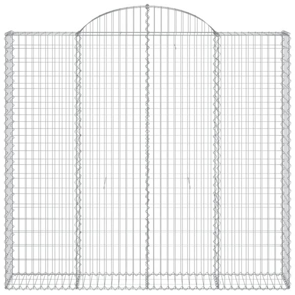 Gabione mit Hochbogen 200x50x180/200 cm Verzinktes Eisen