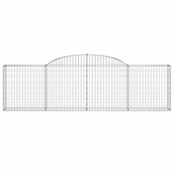 Gabione mit Hochbogen 300x30x80/100 cm Verzinktes Eisen