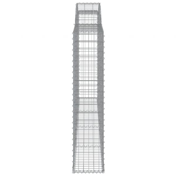 Gabione mit Hochbogen 300x30x140/160 cm Verzinktes Eisen