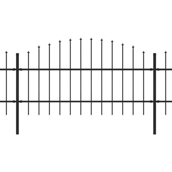 Gartenzaun mit Speerspitzen Stahl (0,75 - 1) x 17 m Schwarz