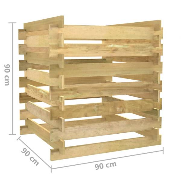  Lattenrost-Komposter 90x90x90 cm Imprägniertes Kiefernholz