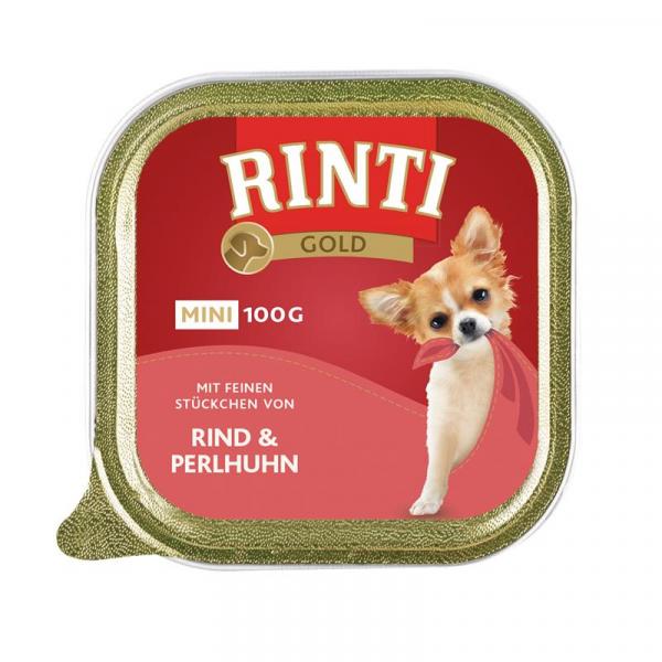 ARDEBO.de Rinti Schale Gold Mini Rind & Perlhuhn 100 g