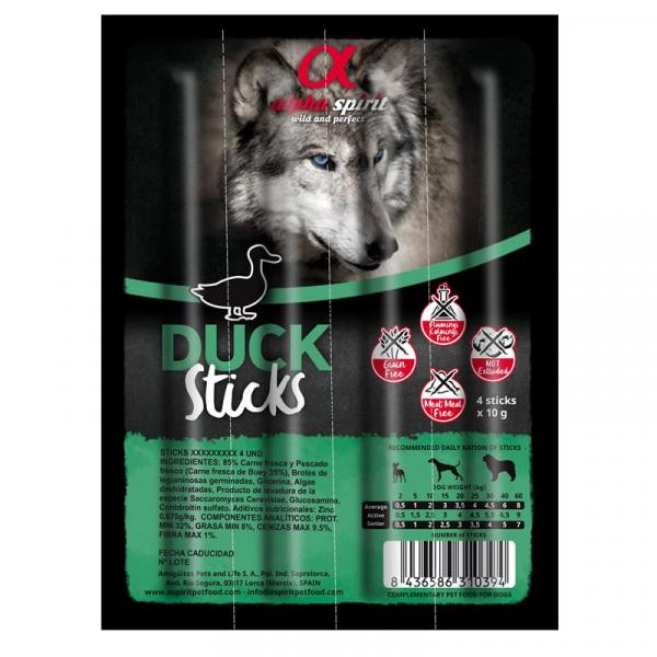 ARDEBO.de alpha spirit Dog Stick Ente 4er Pack