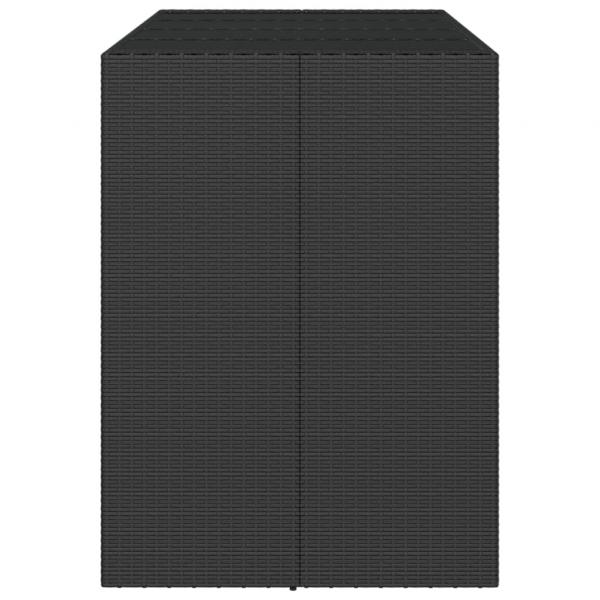 Bartisch mit Glasplatte Schwarz 145x80x110 cm Poly Rattan