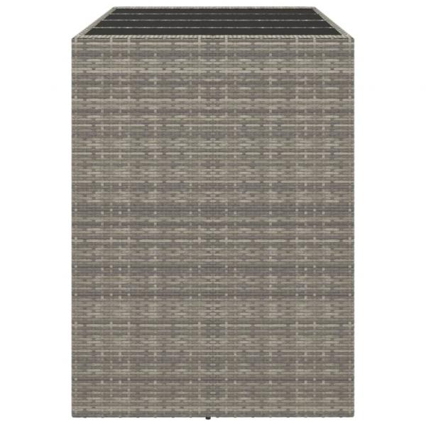 Bartisch mit Glasplatte Grau 145x80x110 cm Poly Rattan