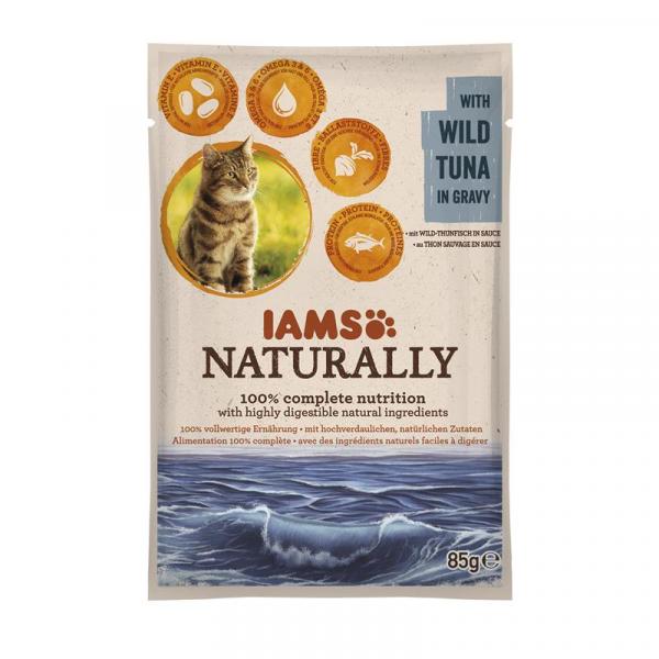 ARDEBO.de IAMS Naturally Adult Nassfutter PB 85g Wilder Thunfisch in Sauce