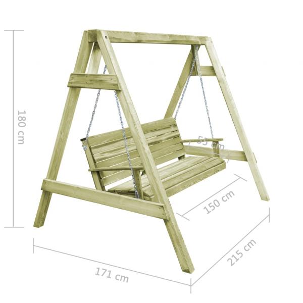 Schaukelbank Imprägniertes Kiefernholz 205x150x157 cm