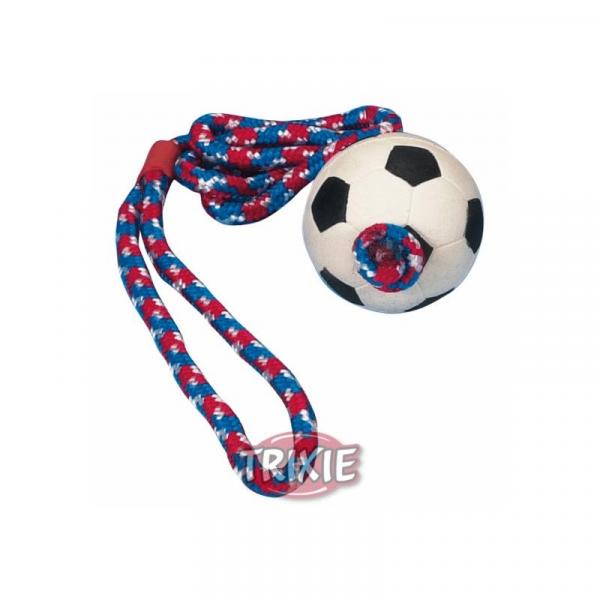 ARDEBO.de Trixie Fußball am Seil, Moosgummi  6 cm 1,00 m