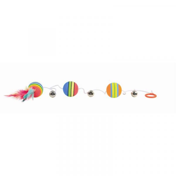 ARDEBO.de Trixie Rainbow Bälle am Gummiband  3,5 cm 80 cm