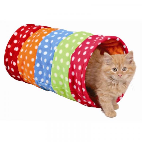 ARDEBO.de Trixie Spieltunnel, Fleece  25 × 50 cm, bunt