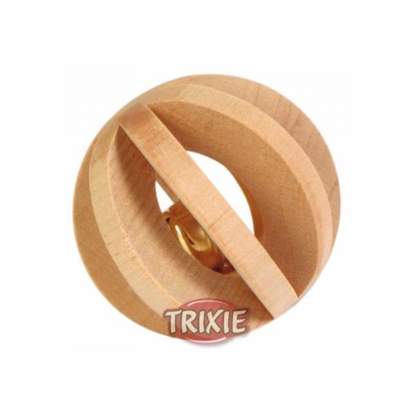 ARDEBO.de Trixie Lamellenholzball mit Schelle  6 cm