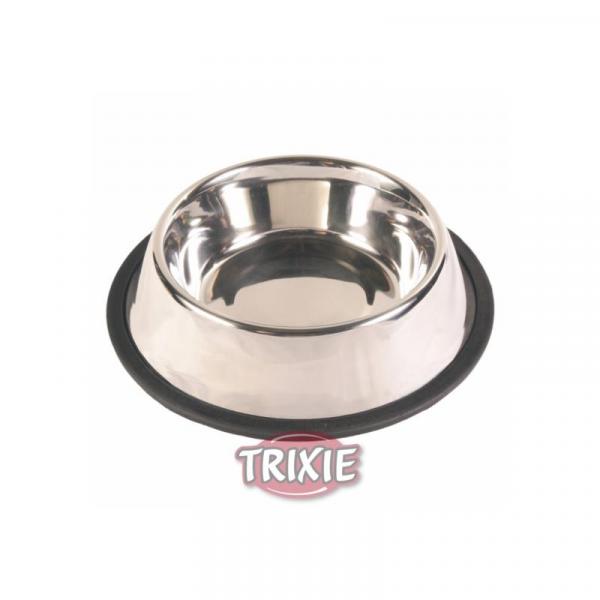 ARDEBO.de Trixie Edelstahlnapf, Gummiring 0,45 l  14 cm