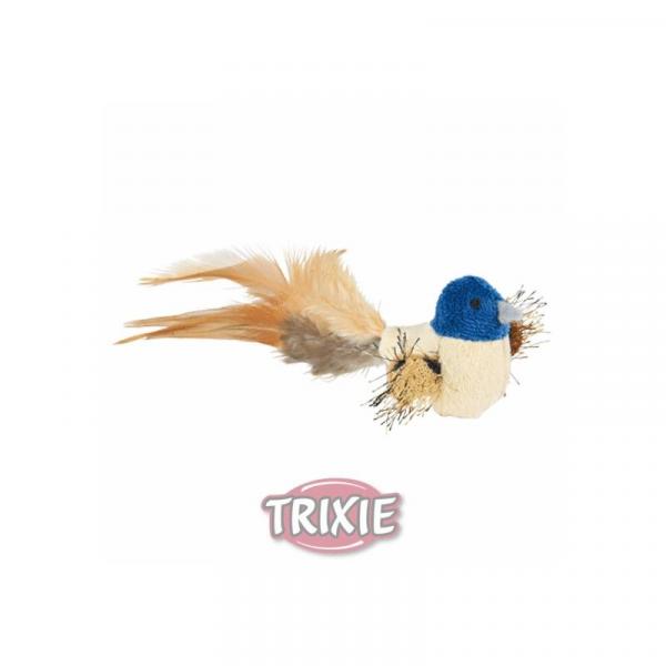 ARDEBO.de Trixie Vogel mit Federn, Plüsch 8 cm