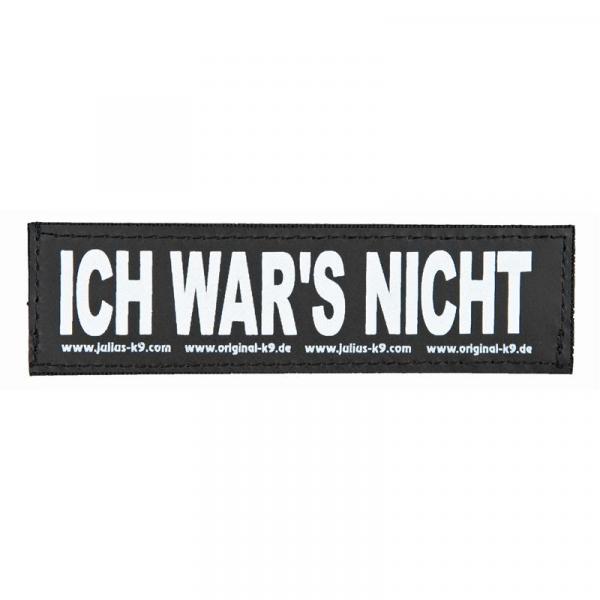 ARDEBO.de 2 Julius-K9 Klettsticker ICH WARS NICHT!