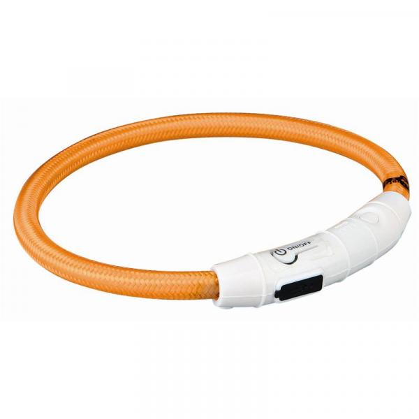 ARDEBO.de Trixie Flash Leuchtring USB orange XS-S 35 cm/7 mm