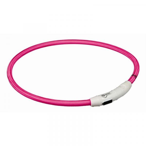 ARDEBO.de Trixie Flash Leuchtring USB pink L-XL 65 cm/7 mm