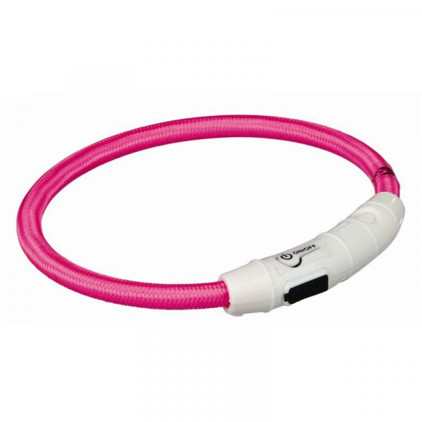 ARDEBO.de Trixie Flash Leuchtring USB pink XS-S 35 cm/7 mm