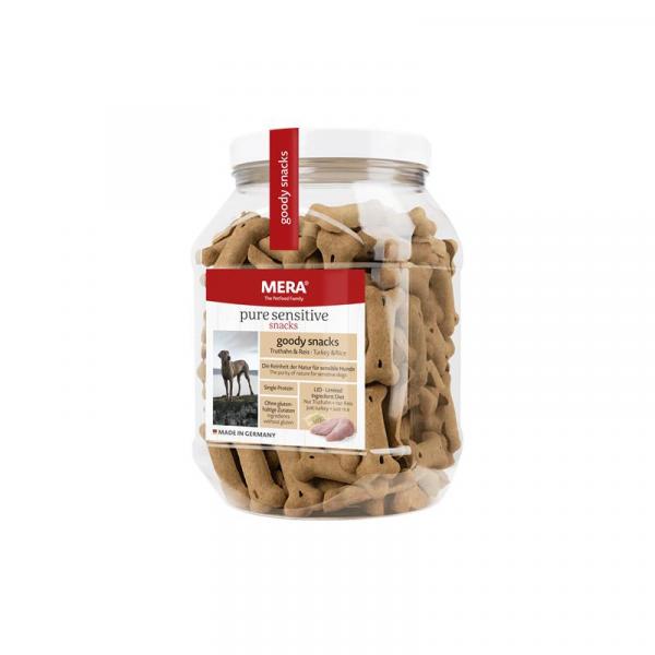 ARDEBO.de Mera Dog Pure Sensitive Goody Snack Truthahn & Reis 600g