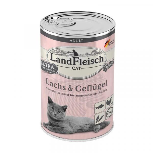 ARDEBO.de LandFleisch Cat Adult Gelee mit Lachs & Geflügel 400 g