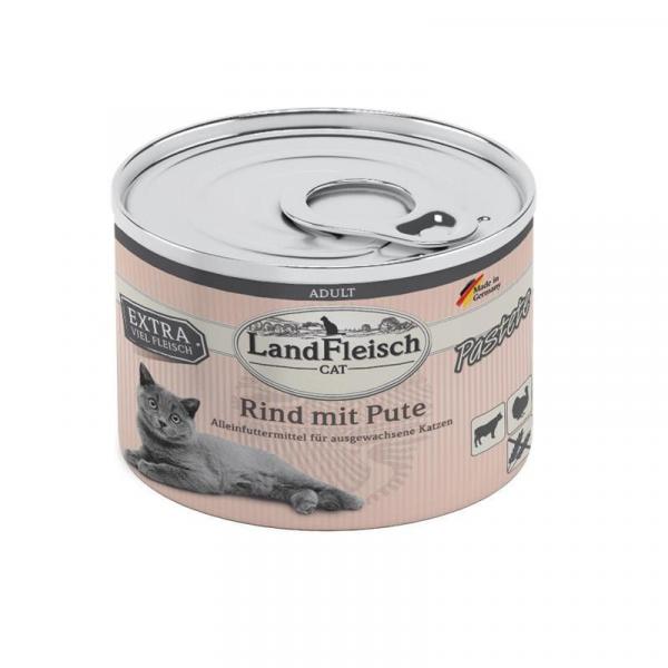 ARDEBO.de LandFleisch Cat Adult Pastete Rind & Pute 195g