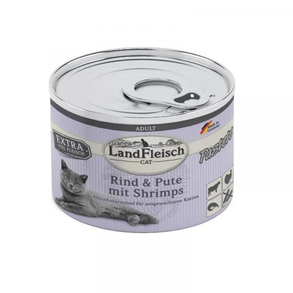 ARDEBO.de LandFleisch Cat Adult Pastete Rind, Pute & Shrimps 195g