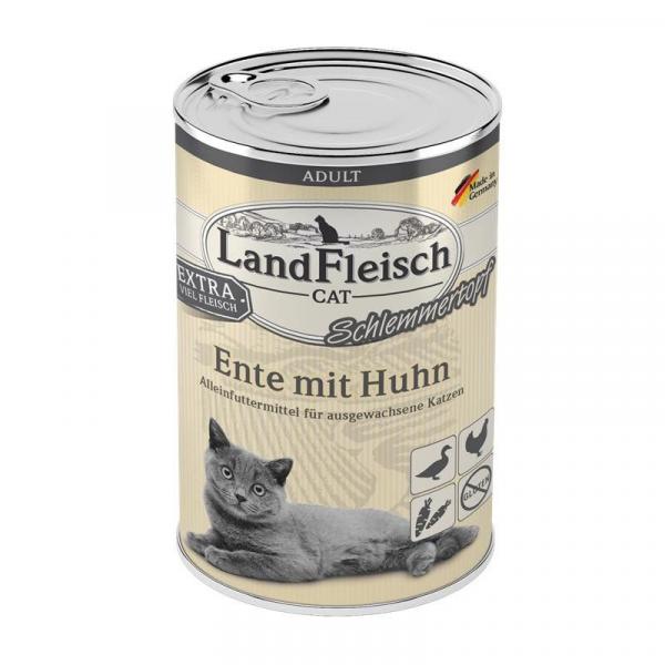 ARDEBO.de LandFleisch Cat Adult Schlemmertopf mit Ente & Huhn 400 g