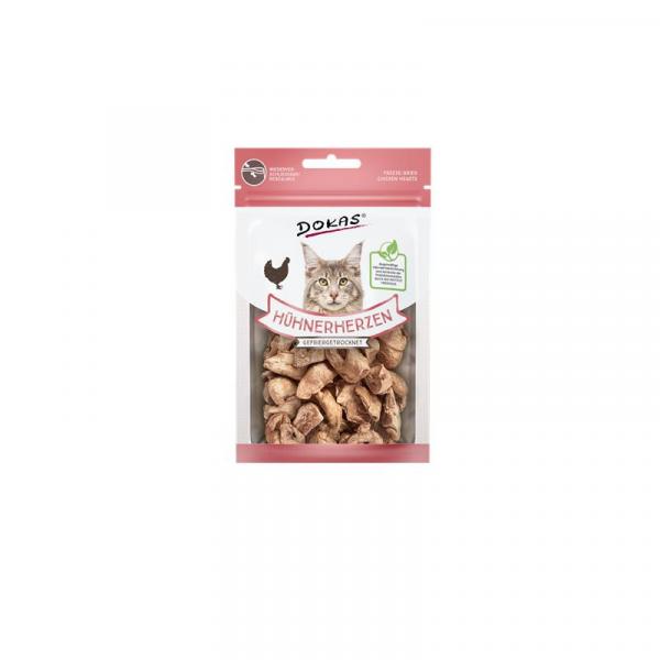 ARDEBO.de Dokas Cat Snack Hühnerherzen gefriergetr. 15g