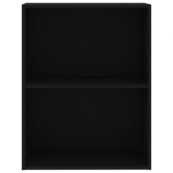 Bücherregal 2 Fächer Schwarz 60x30x76,5 cm Holzwerkstoff