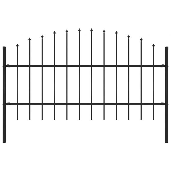 ARDEBO.de - Gartenzaun mit Speerspitzen Stahl (0,75 - 1) x 1,7 m Schwarz