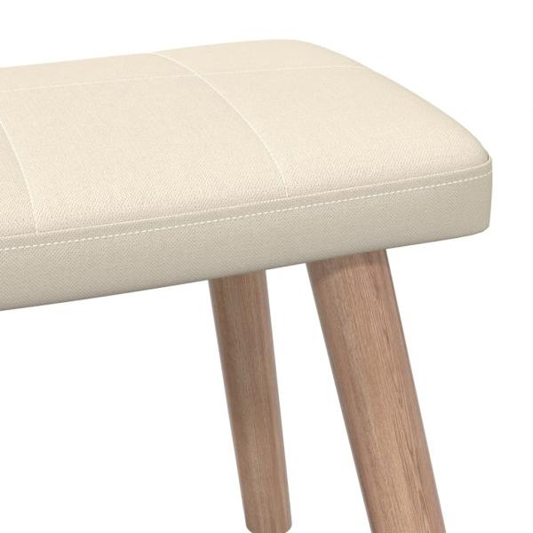 Relaxsessel mit Hocker Creme Stoff