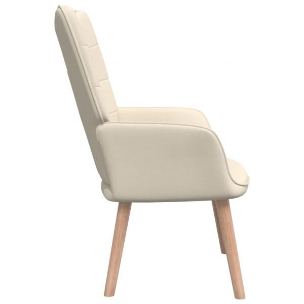 Relaxsessel mit Hocker Creme Stoff