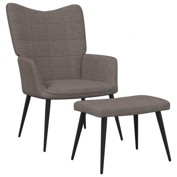 ARDEBO.de - Relaxsessel mit Hocker Taupe Stoff