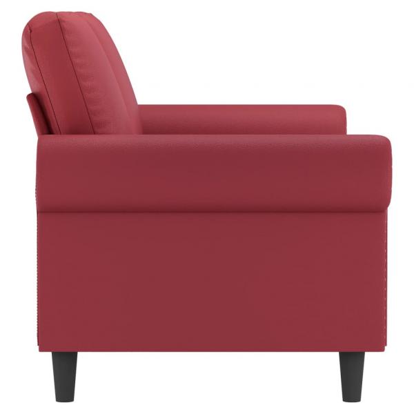 2-Sitzer-Sofa Weinrot 140 cm Kunstleder