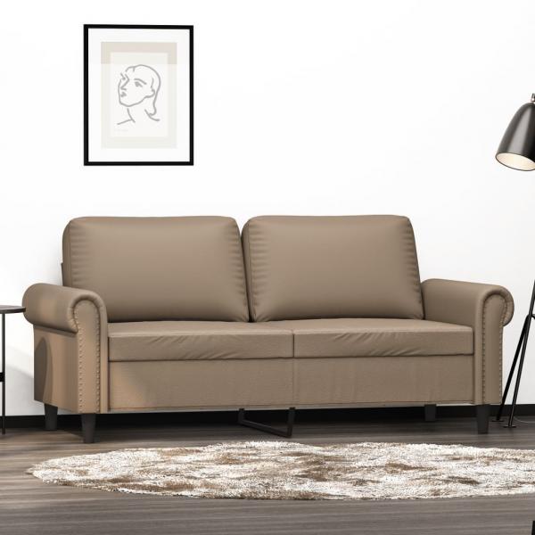 ARDEBO.de - 2-Sitzer-Sofa Cappuccino-Braun 140 cm Kunstleder