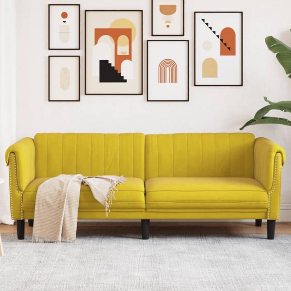 ARDEBO.de - Sofa 3-Sitzer Gelb Samt