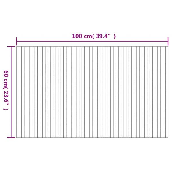 Teppich Rechteckig Grau 60x100 cm Bambus