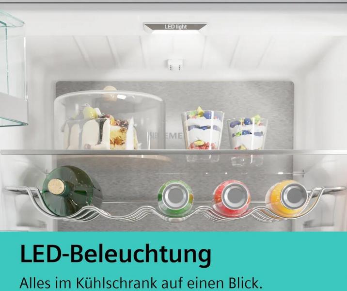 Siemens KG39EALBA iQ500 Stand Kühl-Gefrierkombination, 60 cm breit, 343 L, lowFrost, bigBox, superCooling, Metall-Optik